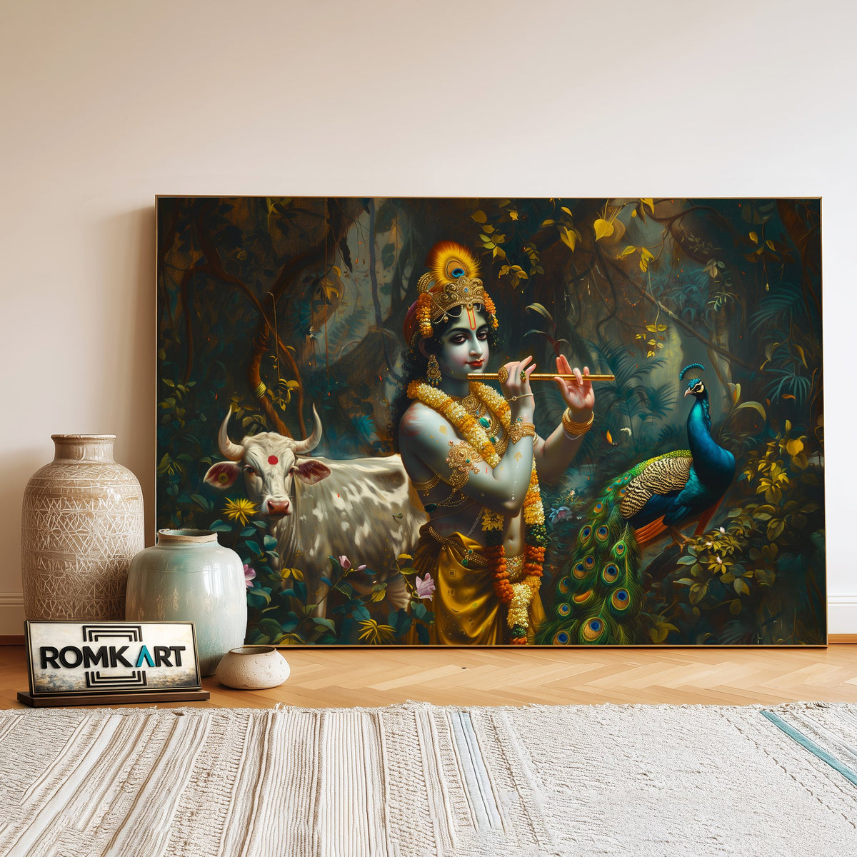 The Krishna Hindu Oil Painting - image 3