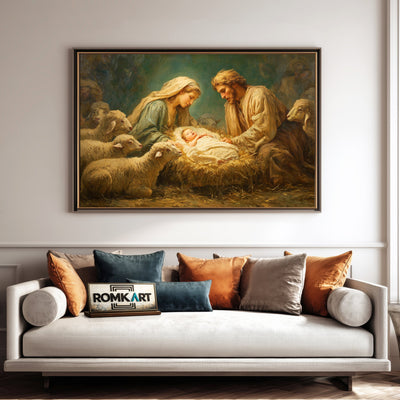 The Nativity Oil Painting - image 4