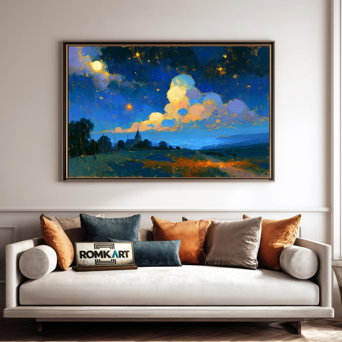 The New Starry Night Landscape Oil Painting - image 4