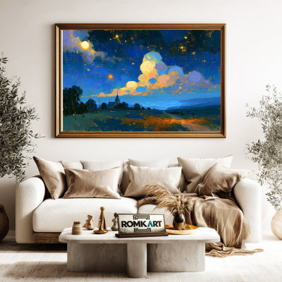The New Starry Night Landscape Oil Painting - image 5