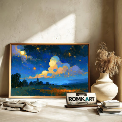 The New Starry Night Landscape Oil Painting - image 6