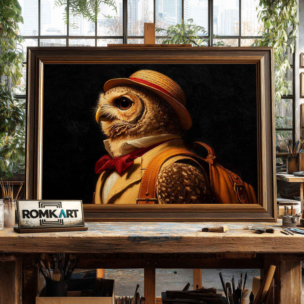 The Owl Traveller Oil Painting - image 2