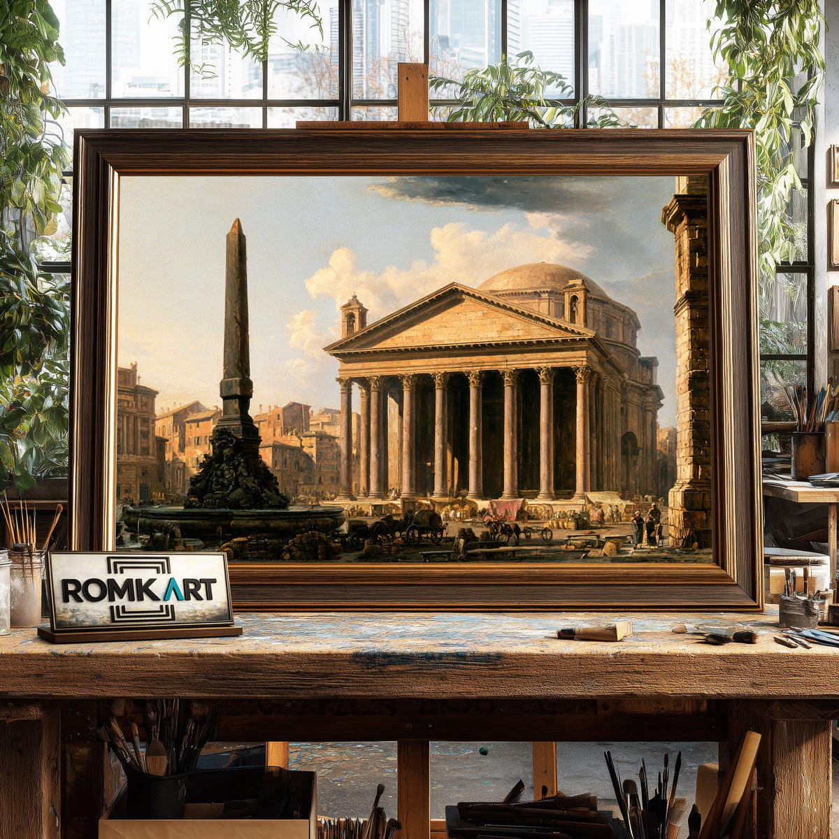 The Pantheon Architectural Oil Painting - image 2