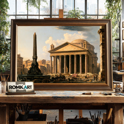 The Pantheon Architectural Oil Painting - image 2