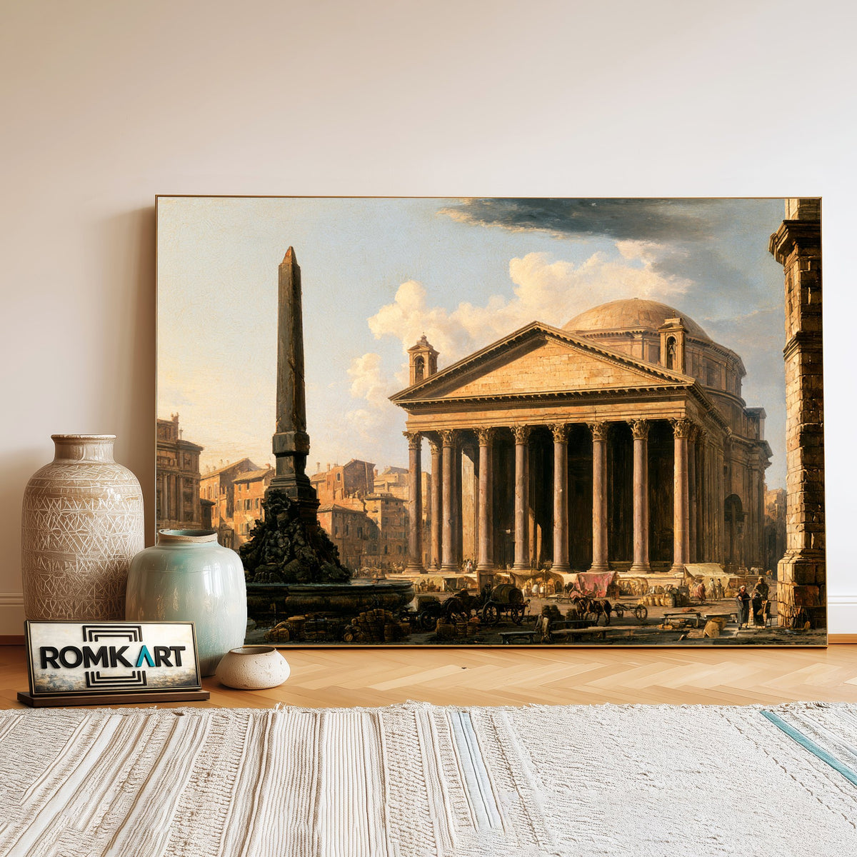The Pantheon Architectural Oil Painting - image 3