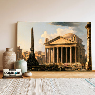 The Pantheon Architectural Oil Painting - image 3