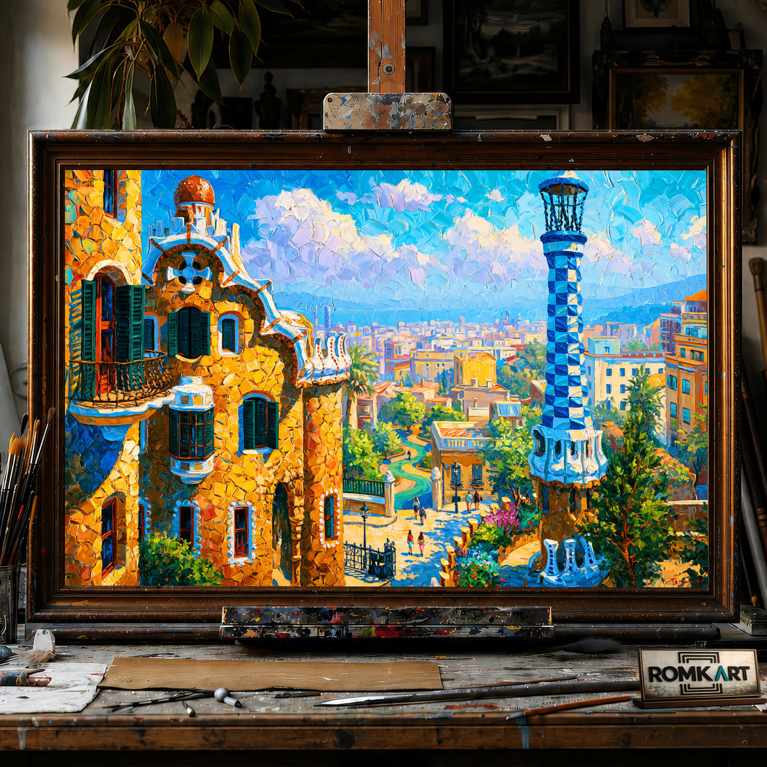 The Park Güell hand-painted oil painting on canvas