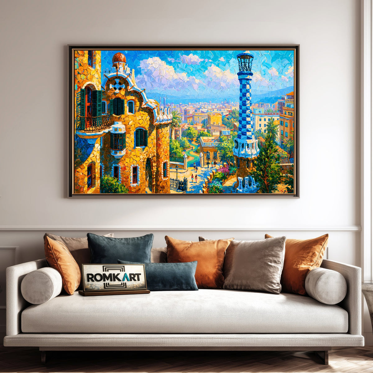 The Park Güell Cityscape Oil Painting - image 4