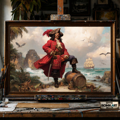 The Pirate Coastal hand-painted oil painting on canvas