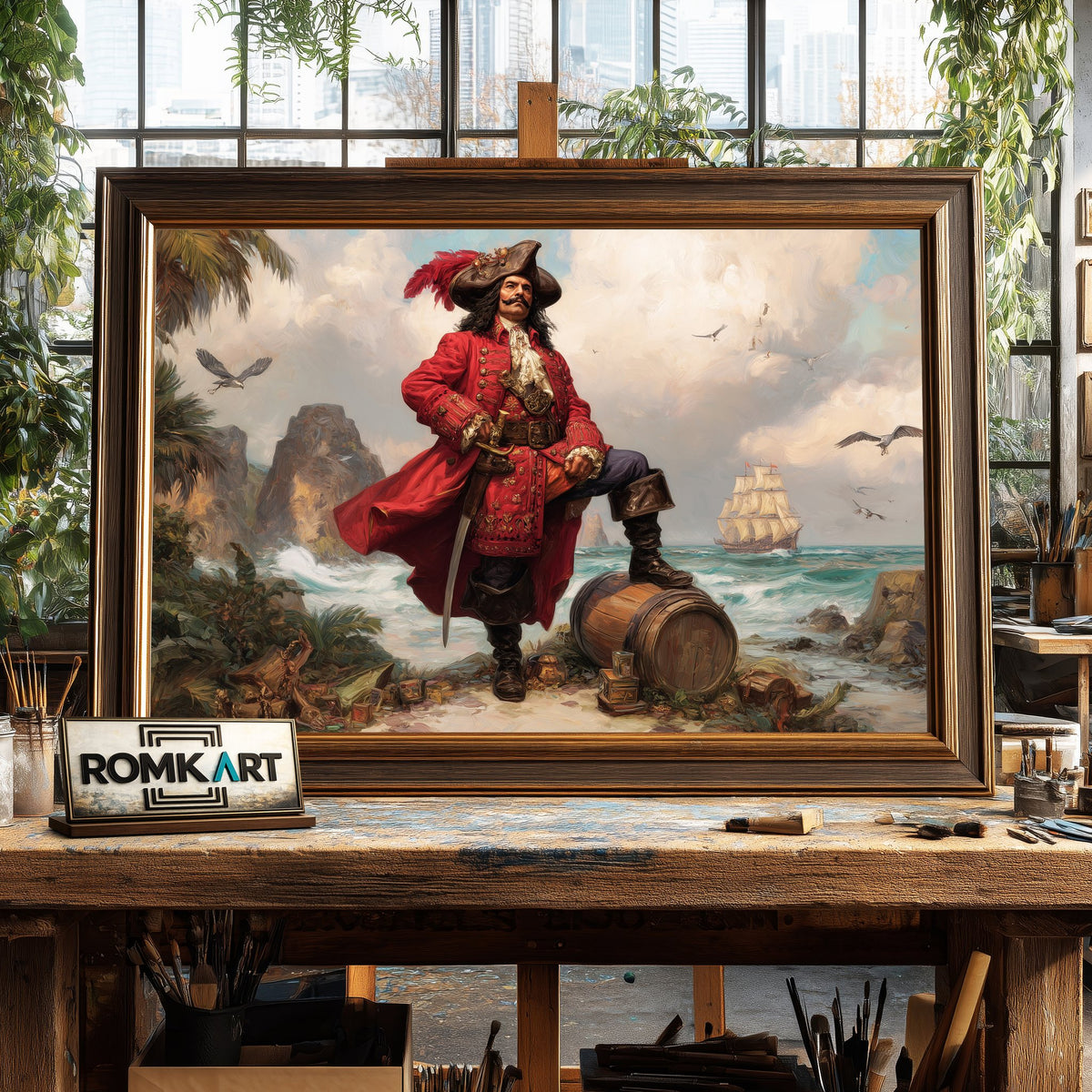 The Pirate Coastal Oil Painting - image 2