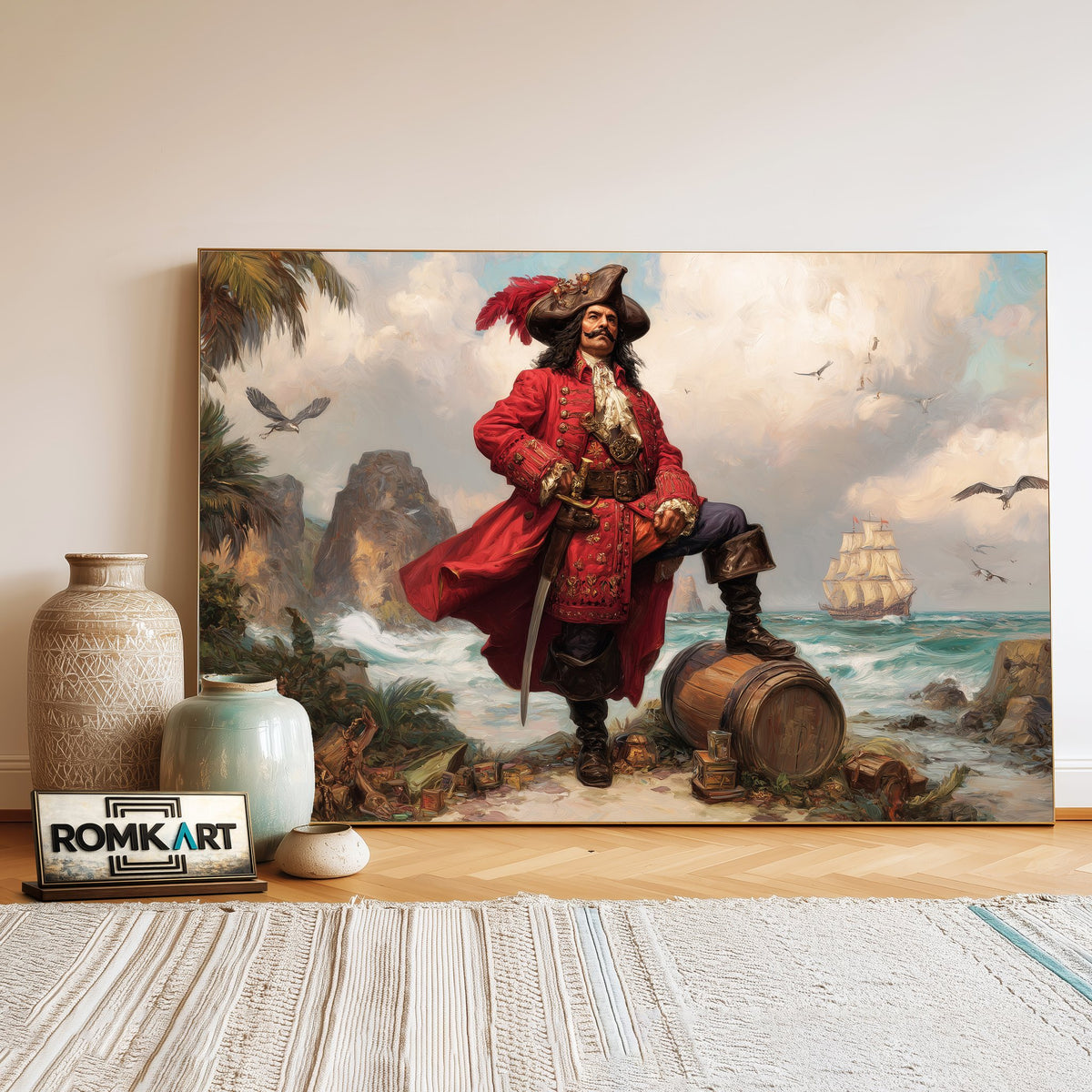 The Pirate Coastal Oil Painting - image 3