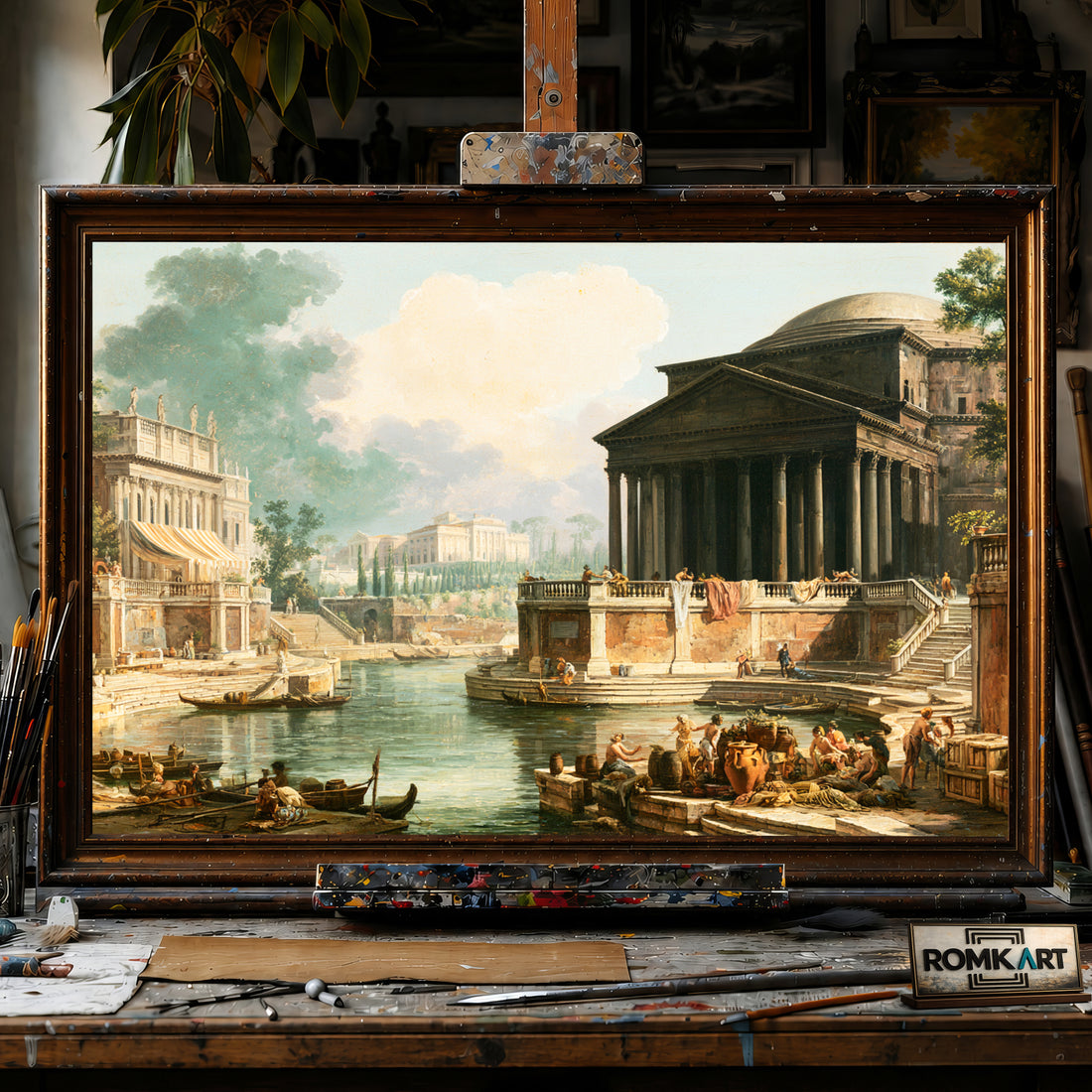 The Roman Pantheon hand-painted oil painting on canvas