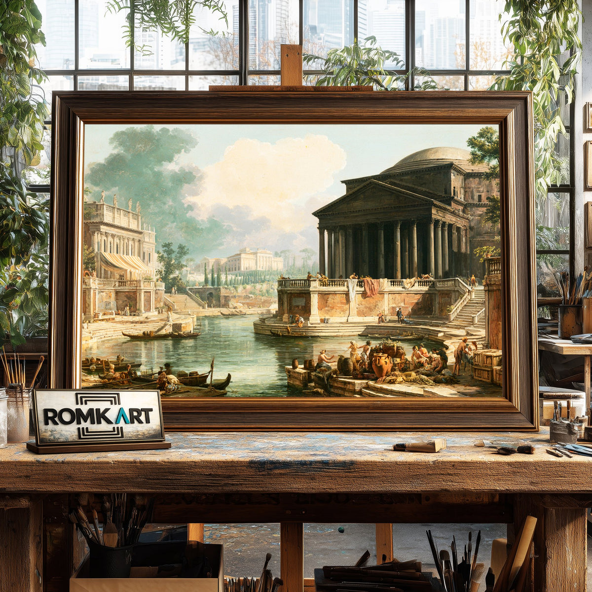 The Roman Pantheon Historical Oil Painting - image 2