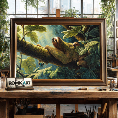 The Sloth Mother Wildlife Oil Painting - image 2