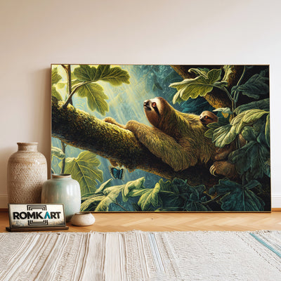 The Sloth Mother Wildlife Oil Painting - image 3