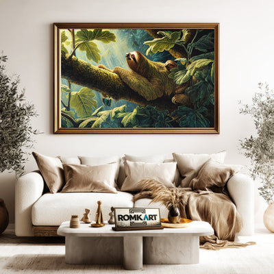The Sloth Mother Wildlife Oil Painting - image 5