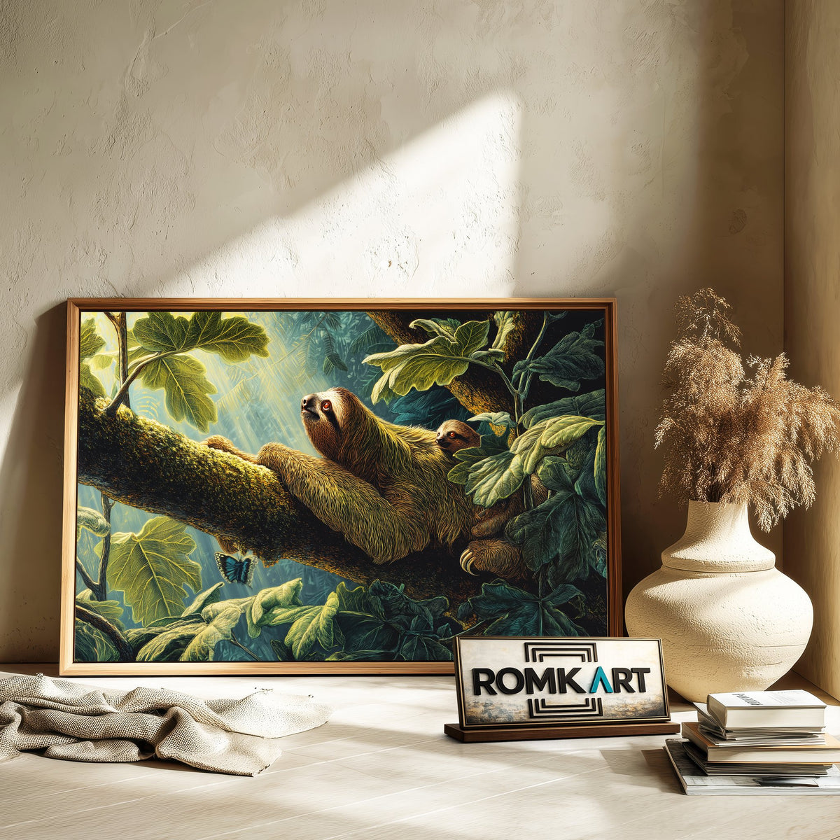The Sloth Mother Wildlife Oil Painting - image 6