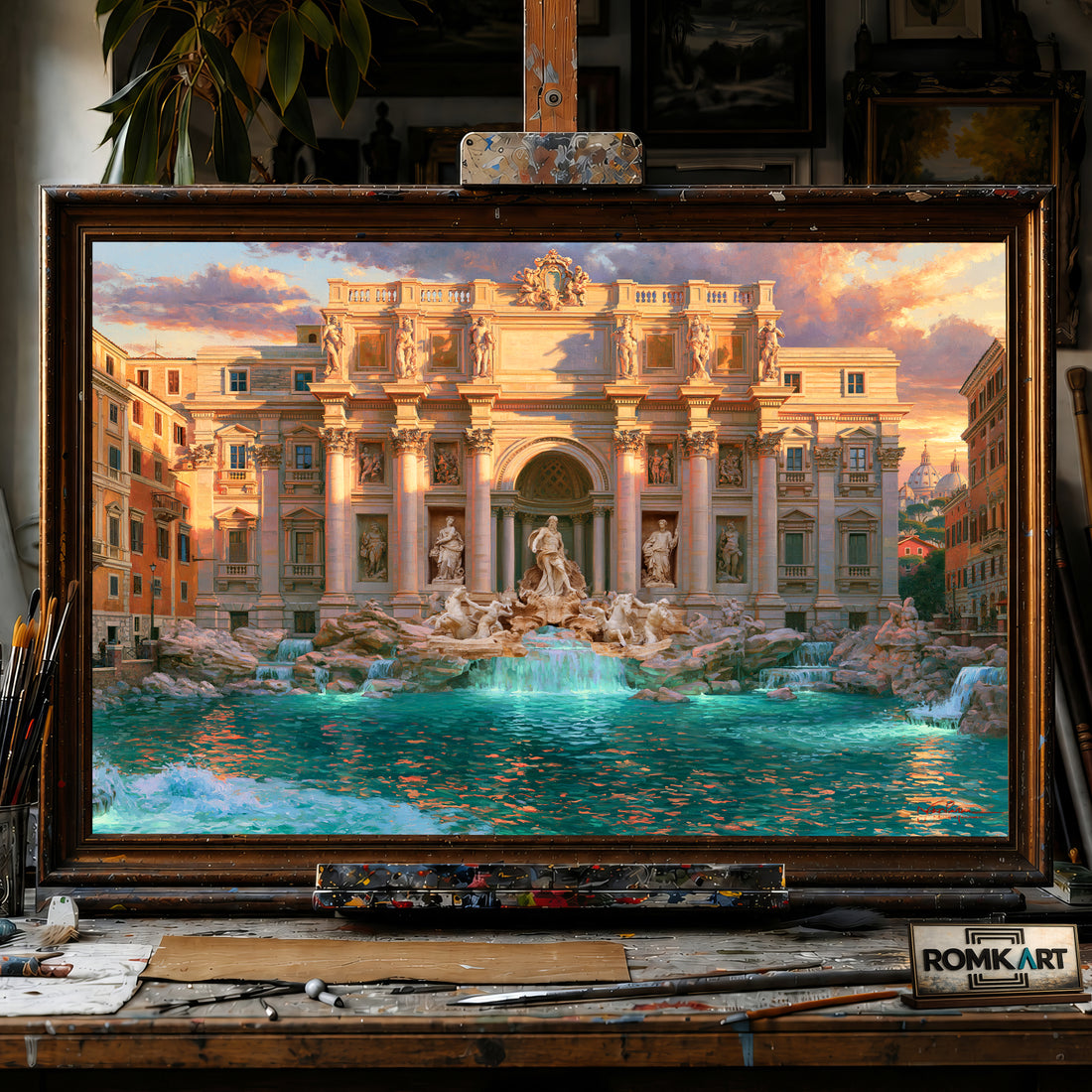 The Trevi Mountain hand-painted oil painting on canvas