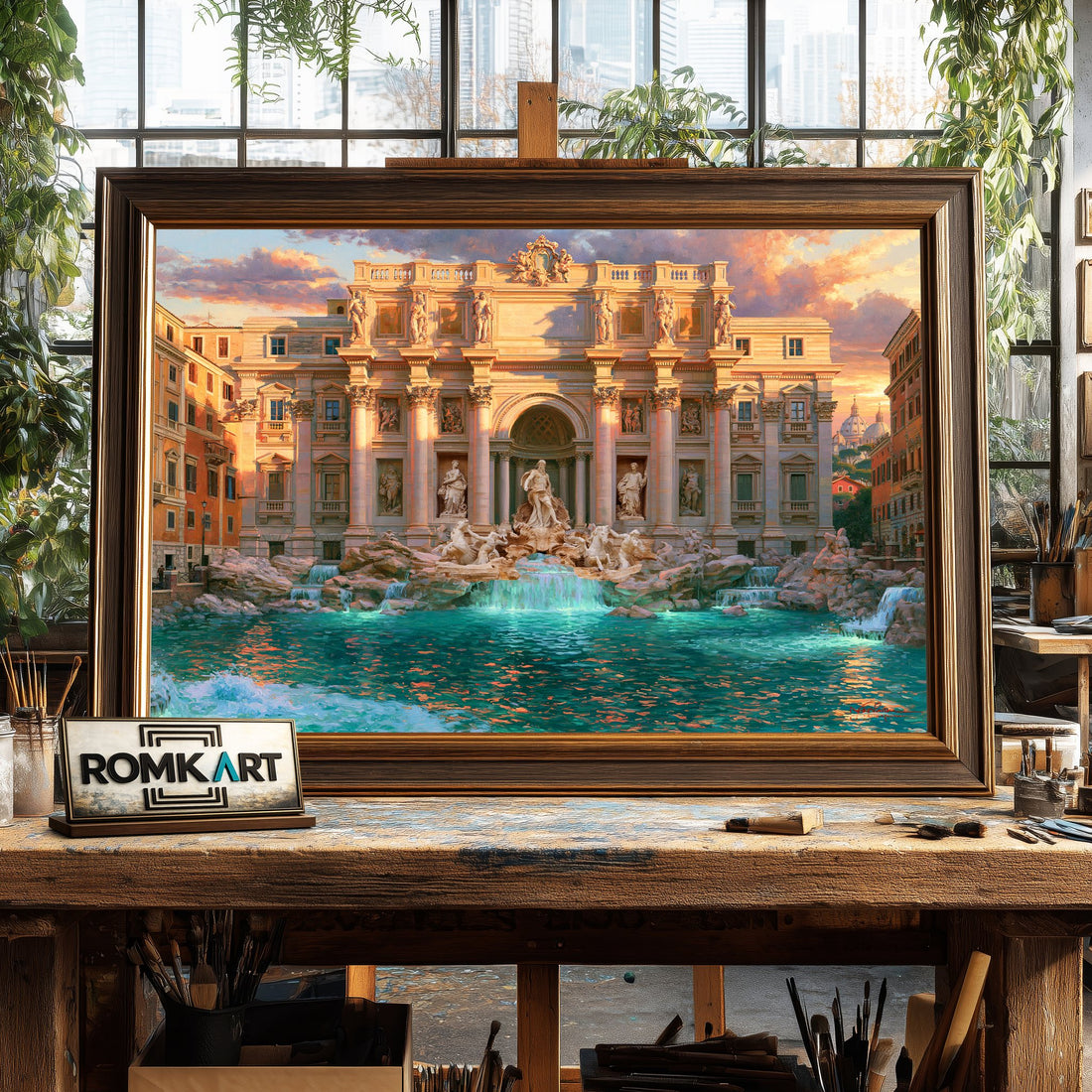 The Trevi Mountain hand-painted oil painting on canvas