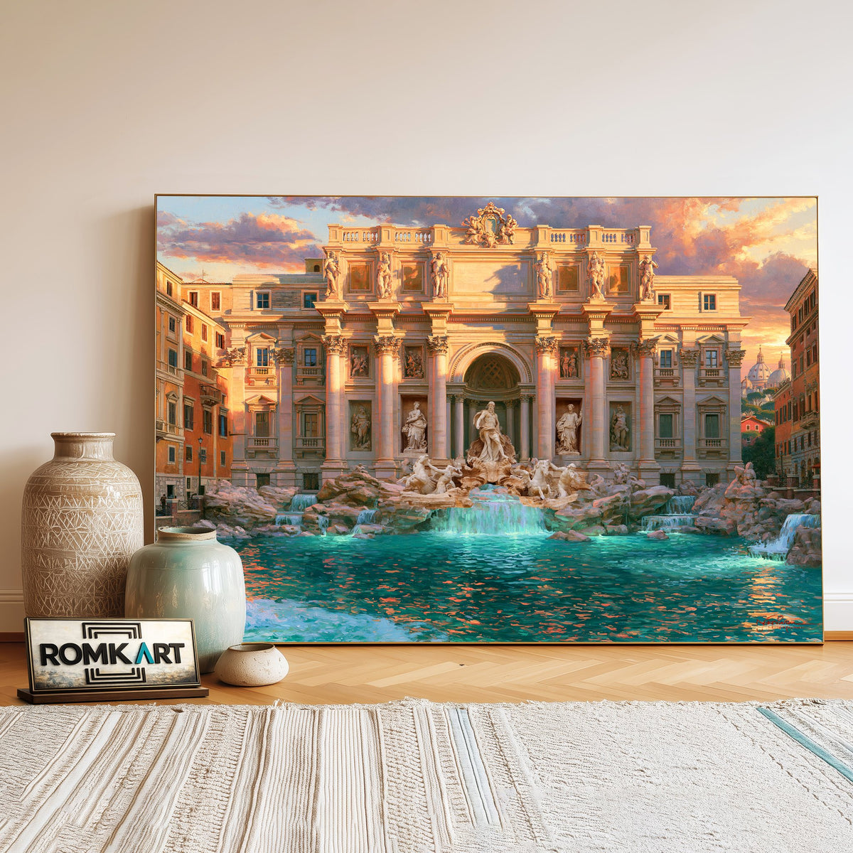 The Trevi Mountain Architectural Oil Painting - image 3