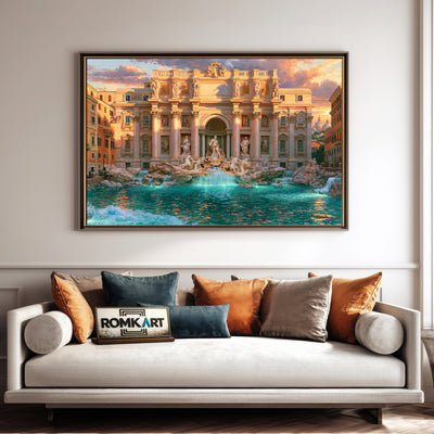 The Trevi Mountain Architectural Oil Painting - image 4