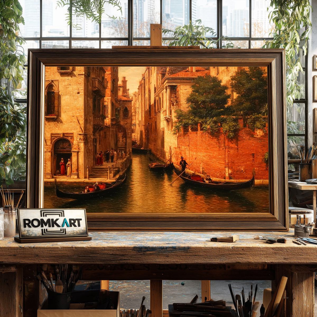 The Venetian Canal Oil Painting - image 2