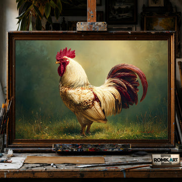 The White Rooster hand-painted oil painting on canvas