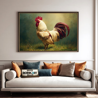 The White Rooster Farm Animal Oil Painting - image 4
