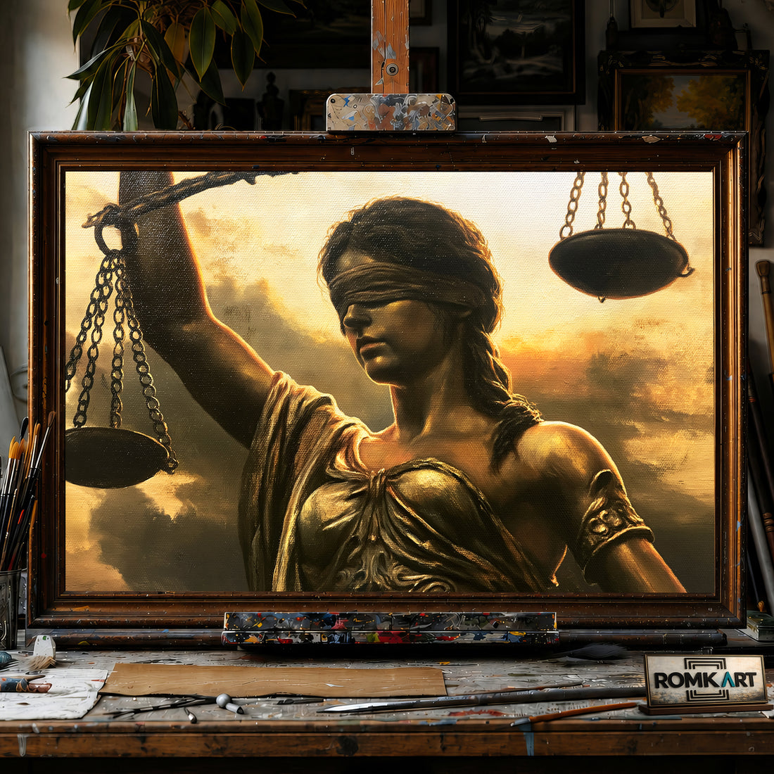 Themis, Goddess of Justice hand-painted oil painting on canvas