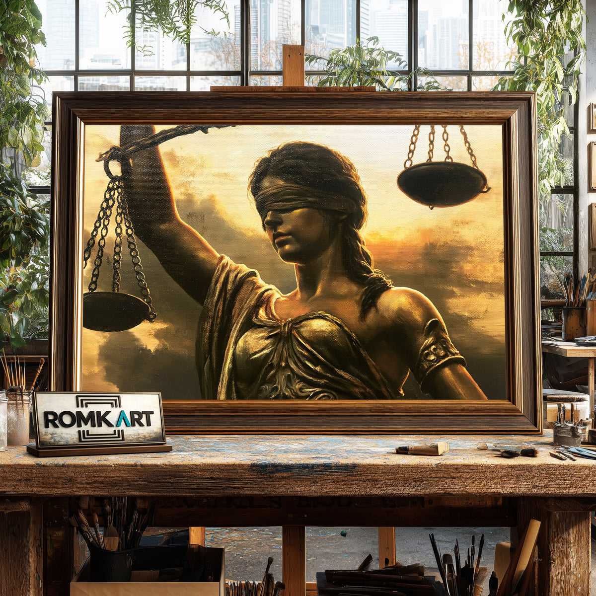 Themis, Goddess of Justice Fantasy Oil Painting - image 2