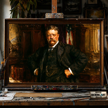 Theodore Roosevelt hand-painted oil painting on canvas