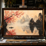 Traditional Chinese Landscape hand-painted oil painting on canvas