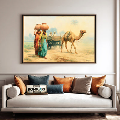 Traditional Indian Rural Oil Painting - image 4