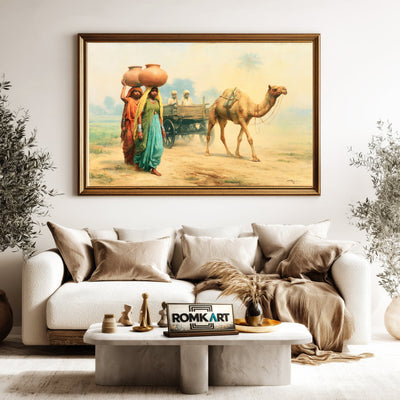 Traditional Indian Rural Oil Painting - image 5