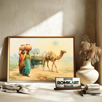 Traditional Indian Rural Oil Painting - image 6