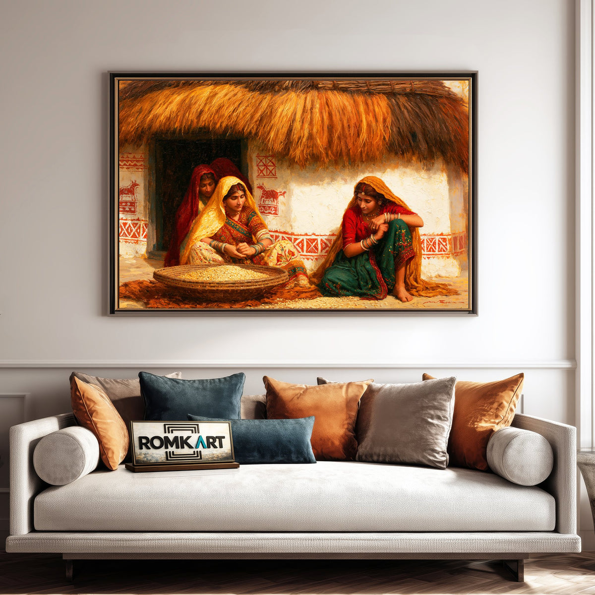 Traditional Indian village Oil Painting - image 4