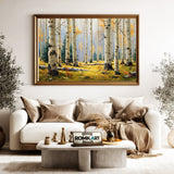 Tranquil Grove of Aspen Trees Forest Landscape Oil Painting - image 5