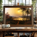 Tranquil River Bend At Sunset Oil Painting - image 2
