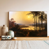 Tranquil River Bend At Sunset Oil Painting - image 3