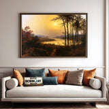 Tranquil River Bend At Sunset Oil Painting - image 4