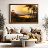 Tranquil River Bend At Sunset Oil Painting - image 5