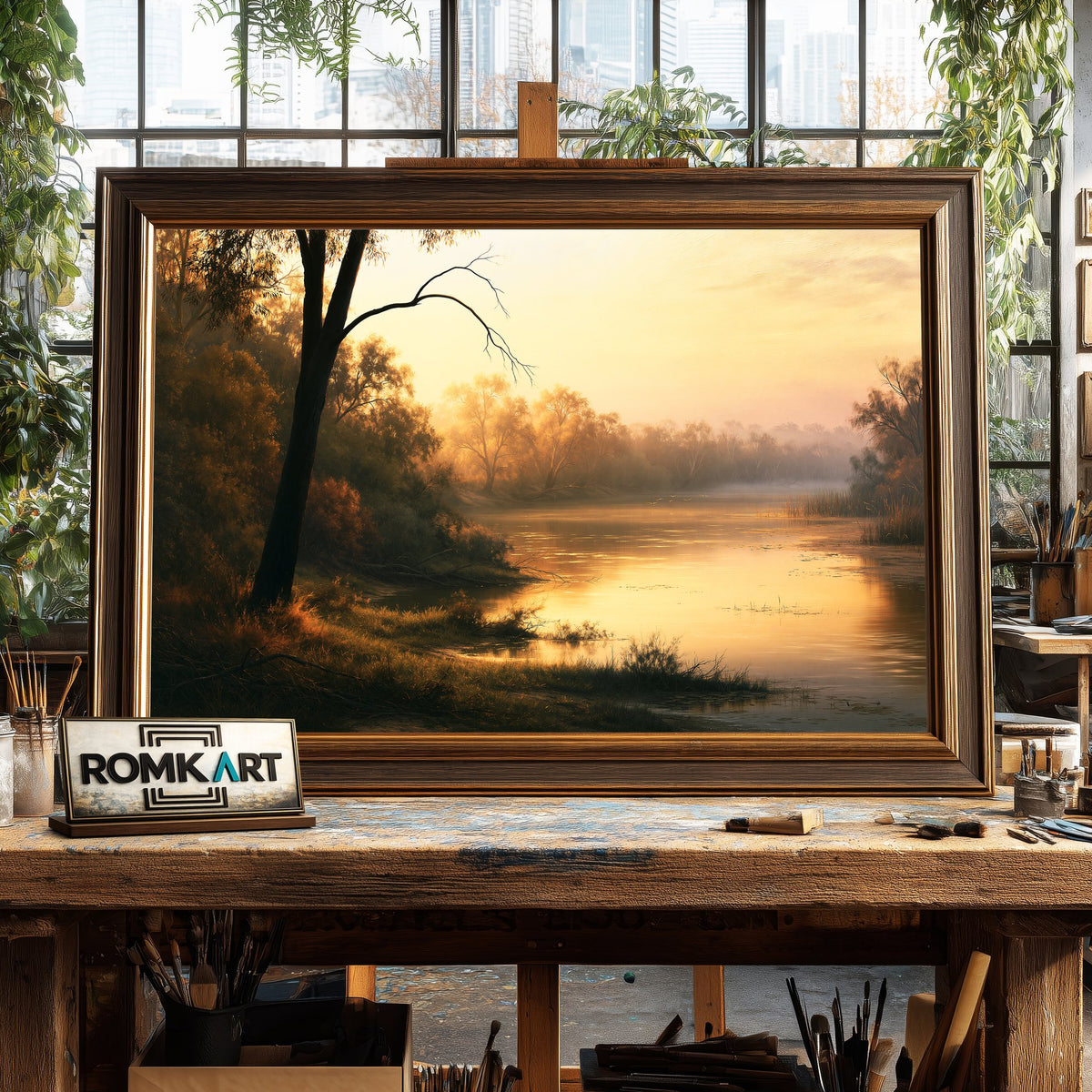 Tranquil River Oil Painting - image 2