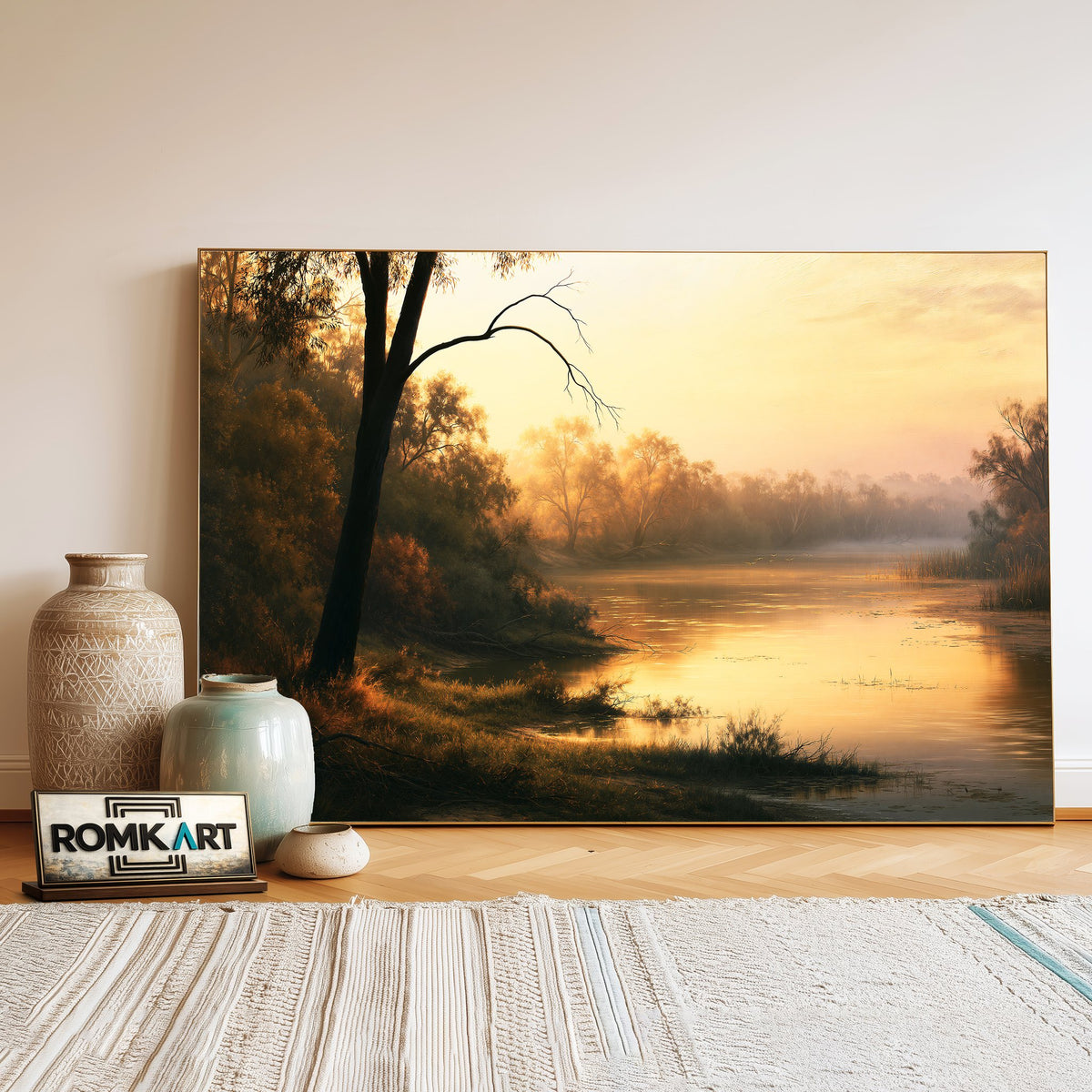Tranquil River Oil Painting - image 3