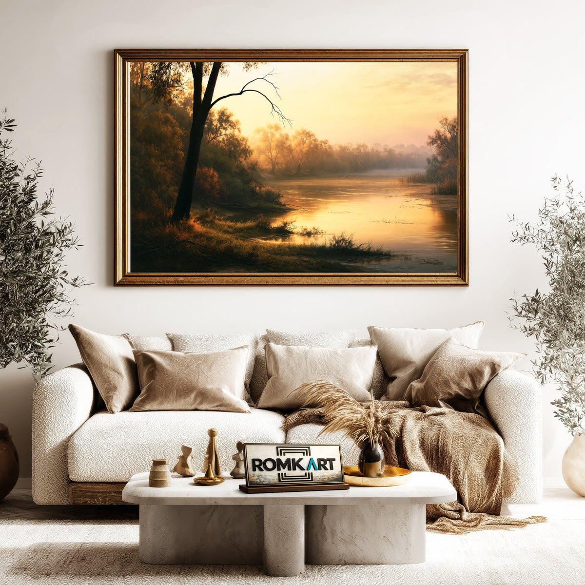 Tranquil River Oil Painting - image 5