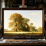 Tranquil Rural Landscape - Hand-Painted Oil Painting - View 1