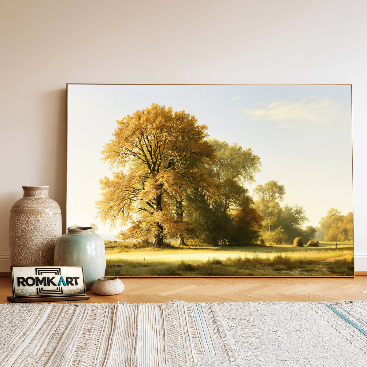 Tranquil Rural Landscape Oil Painting - image 3