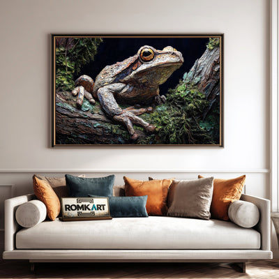 Tree Frog Expressionism Impasto Forest Landscape Oil Painting - image 4