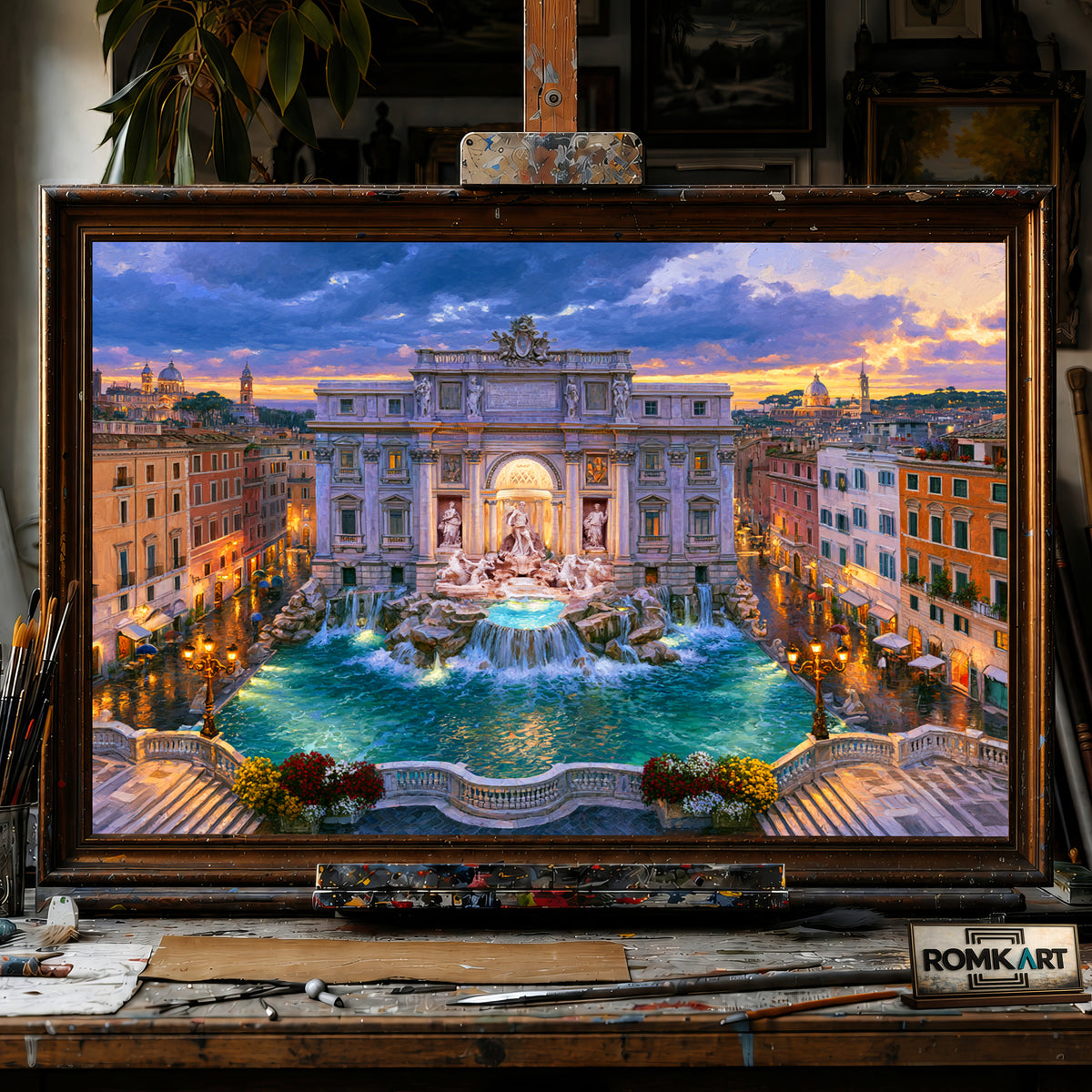 Trevi Fountain Rome hand-painted oil painting on canvas