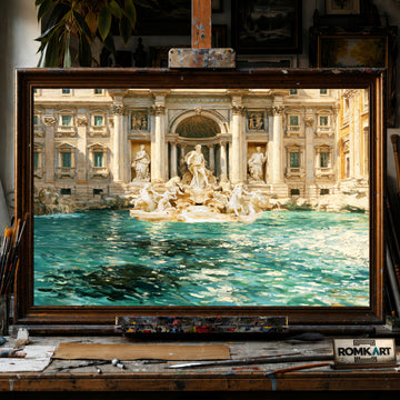 Trevi Mountain hand-painted oil painting on canvas