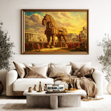 Trojan Horse in Ancient Troy Equestrian Oil Painting - image 5